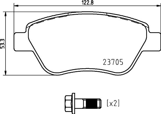 Brembo P 23 169 - Komplet kočnih obloga, disk kočnica parts5.com