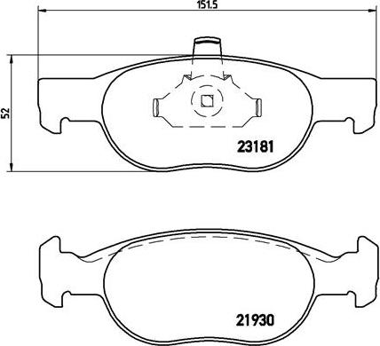 Brembo P 23 125 - Juego de pastillas de freno parts5.com