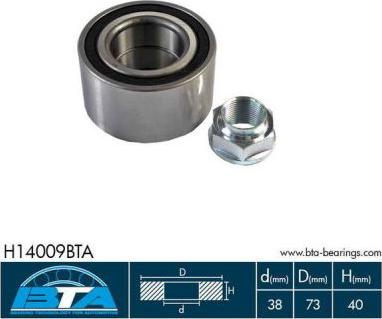 BTA H14009BTA - Zestaw łożysk koła parts5.com