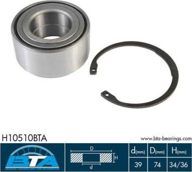 BTA H10510BTA - Σετ ρουλεμάν τροχών parts5.com