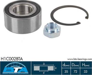 BTA H1C002BTA - Kerékcsapágy készlet parts5.com