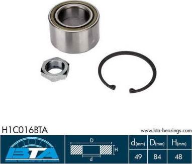 BTA H1C016BTA - Zestaw łożysk koła parts5.com