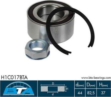 BTA H1C017BTA - Lożisko kolesa - opravná sada parts5.com