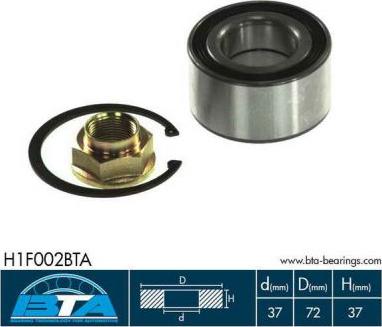 BTA H1F002BTA - Wheel hub, bearing Kit parts5.com