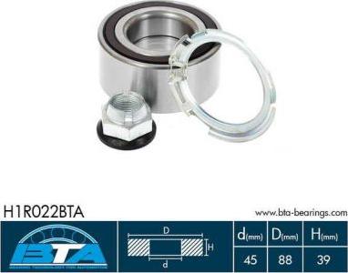 BTA H1R022BTA - Комплект подшипника ступицы колеса parts5.com