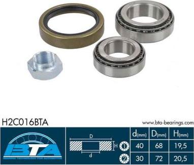 BTA H2C016BTA - Komplet ležaja točka parts5.com