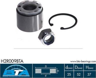 BTA H2R009BTA - Комплект подшипника ступицы колеса parts5.com