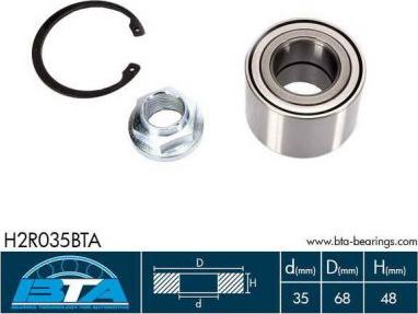 BTA H2R035BTA - Комплект колесен лагер parts5.com