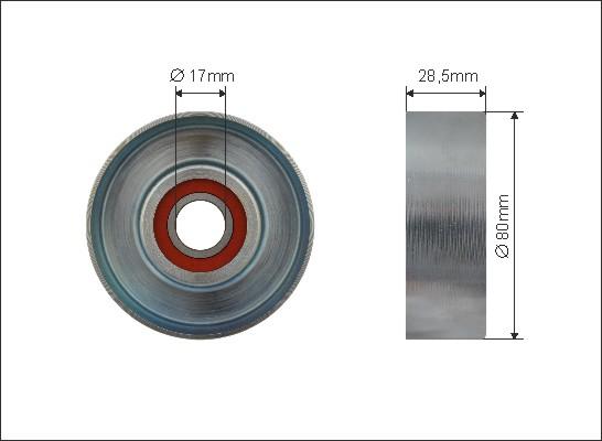 Caffaro 498-00 - Rolka kierunkowa / prowadząca, pasek klinowy zębaty parts5.com