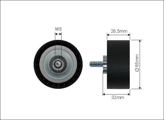 Caffaro 444-03 - Polea inversión / guía, correa poli V parts5.com