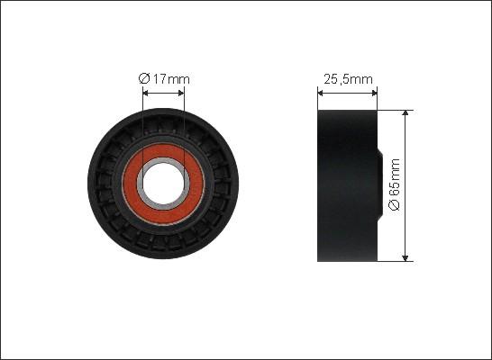 Caffaro 446-00 - Направляющий ролик, поликлиновый ремень parts5.com