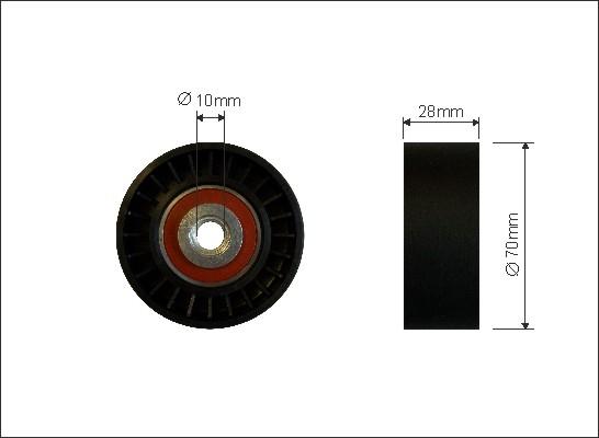 Caffaro 459-60 - Szíjtárcsa / vezetőgörgő, hosszbordás szíj parts5.com