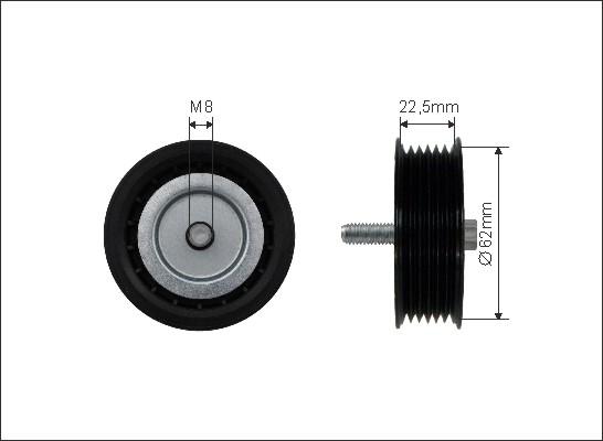 Caffaro 450-99 - Vratná / vodiaca kladka rebrovaného klinového remeňa parts5.com