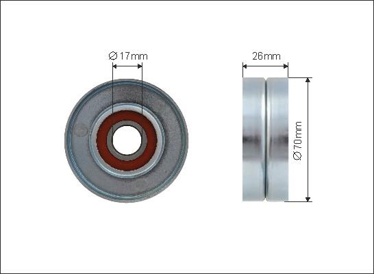 Caffaro 458-05 - Polea inversión / guía, correa poli V parts5.com