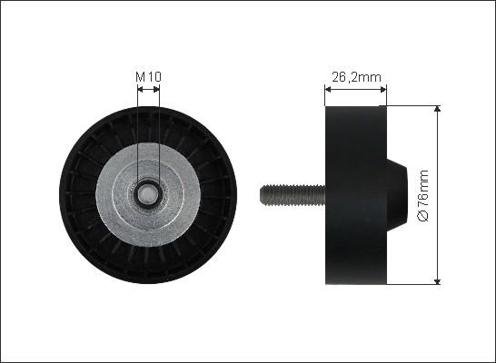 Caffaro 452-137 - Szíjtárcsa / vezetőgörgő, hosszbordás szíj parts5.com