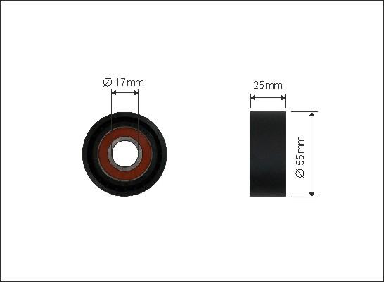 Caffaro 46-00 - Rola ghidare / conducere, curea transmisie parts5.com