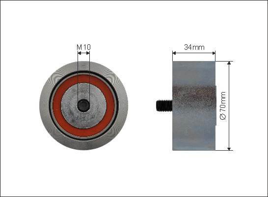 Caffaro 404-99 - Preusmerjevalni valj / vodilni valj, zobati jermen parts5.com