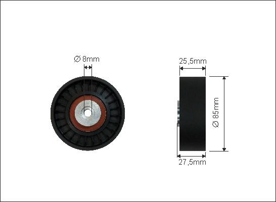 Caffaro 43-46 - Направляющий ролик, поликлиновый ремень parts5.com