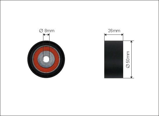 Caffaro 500448 - Rola ghidare / conducere, curea transmisie parts5.com