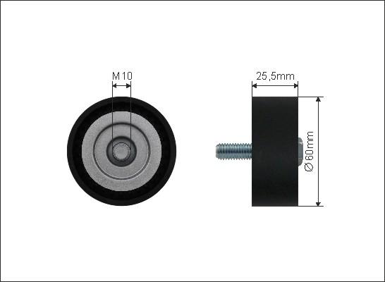 Caffaro 500402 - Deflection / Guide Pulley, v-ribbed belt parts5.com