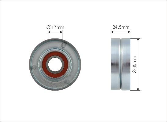 Caffaro 500514 - Rola ghidare / conducere, curea transmisie parts5.com