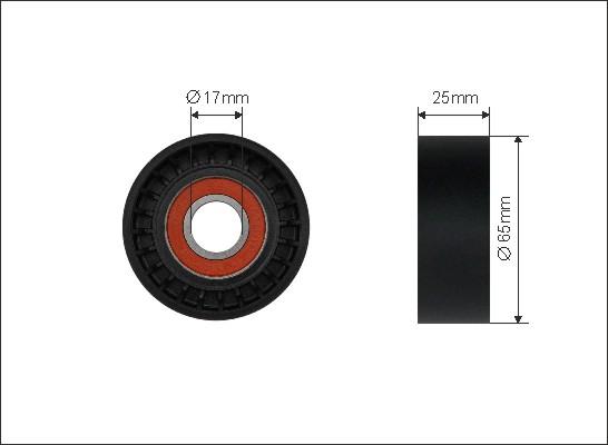 Caffaro 500533 - Rola ghidare / conducere, curea transmisie parts5.com