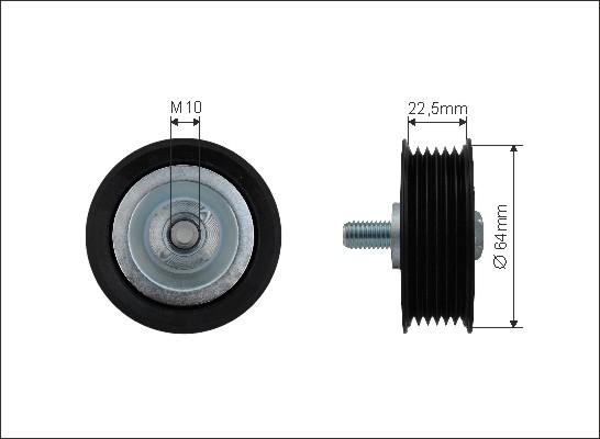 Caffaro 500058 - Preusmerjevalni valj / vodilni valj, rebrasti jermen parts5.com