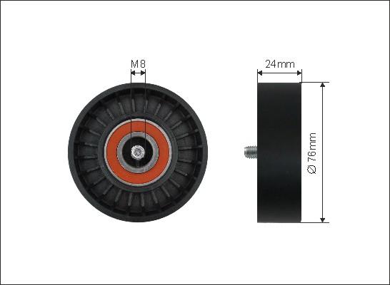 Caffaro 500053 - Rola ghidare / conducere, curea transmisie parts5.com