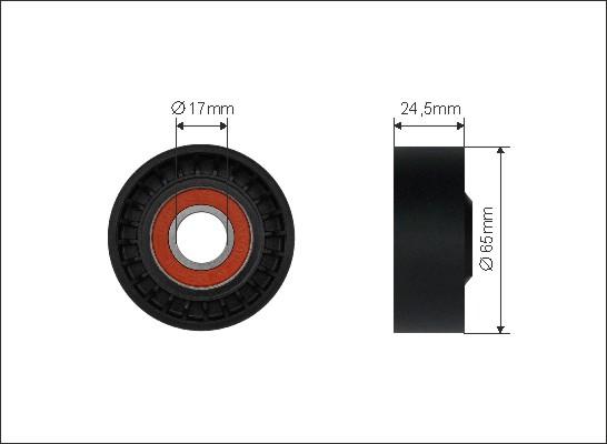 Caffaro 500005 - Rola ghidare / conducere, curea transmisie parts5.com