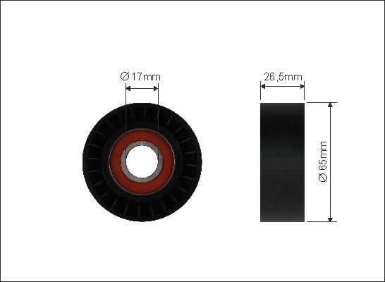 Caffaro 500008 - Vratná / vodiaca kladka rebrovaného klinového remeňa parts5.com