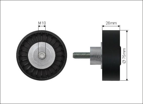 Caffaro 500007 - Saptırma / Kılavuz makarası, Kanallı V-kayışı parts5.com