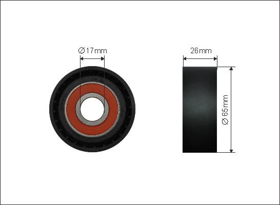 Caffaro 500019 - Deflection / Guide Pulley, v-ribbed belt parts5.com