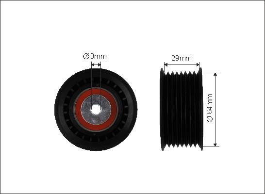 Caffaro 500035 - Rola ghidare / conducere, curea transmisie parts5.com