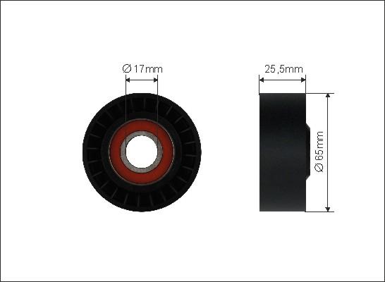 Caffaro 500025 - Saptırma / Kılavuz makarası, Kanallı V-kayışı parts5.com