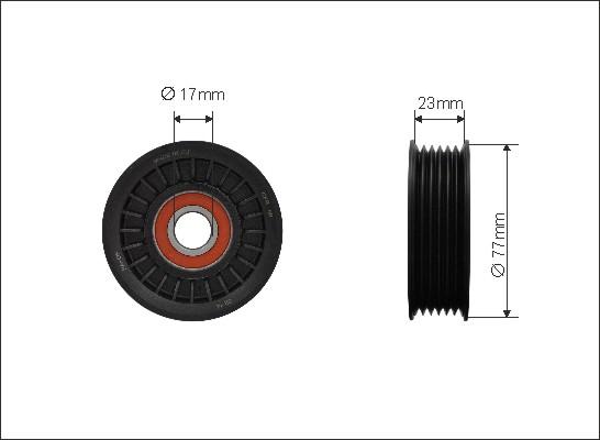 Caffaro 86-00 - Skretni / vodeći valjak, klinasti rebrasti remen parts5.com