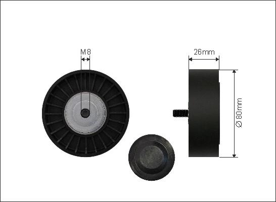 Caffaro 500073 - Rolka kierunkowa / prowadząca, pasek klinowy zębaty parts5.com