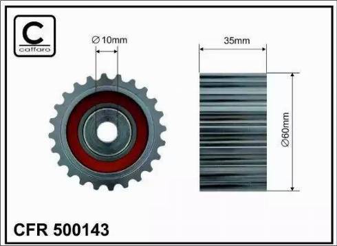 Caffaro 500143 - Saptırma / Kılavuz makarası, triger kayışı parts5.com