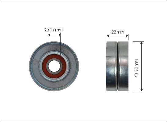 Caffaro 500119 - Szíjtárcsa / vezetőgörgő, hosszbordás szíj parts5.com