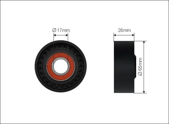 Caffaro 500184 - Umlenk / Führungsrolle, Keilrippenriemen parts5.com