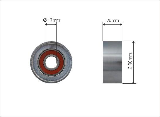 Caffaro 500172 - Rola ghidare / conducere, curea transmisie parts5.com