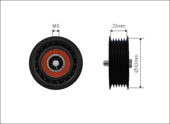 Caffaro 500399 - Rola ghidare / conducere, curea transmisie parts5.com