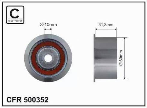 Caffaro 500352 - Polea inversión / guía, correa distribución parts5.com