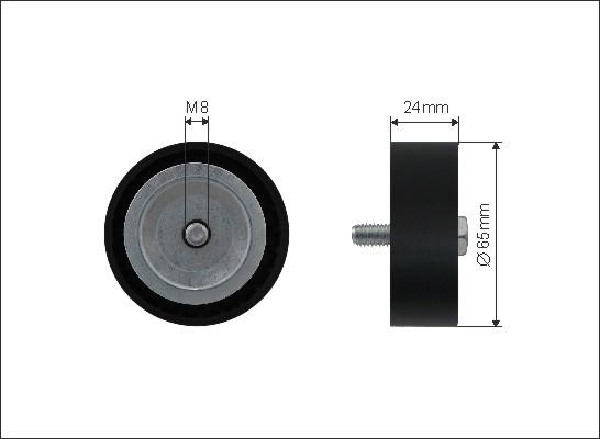 Caffaro 500204 - Rolka kierunkowa / prowadząca, pasek klinowy zębaty parts5.com