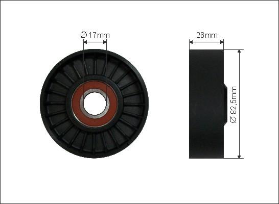 Caffaro 500281 - Rola ghidare / conducere, curea transmisie parts5.com