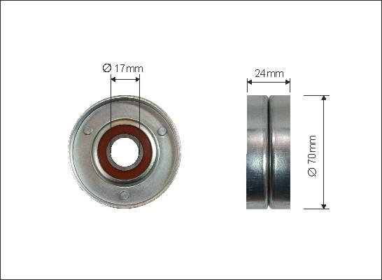 Caffaro 66-00 - Deflection / Guide Pulley, v-ribbed belt parts5.com