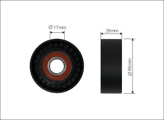 Caffaro 05-90 - Deflection / Guide Pulley, v-ribbed belt parts5.com