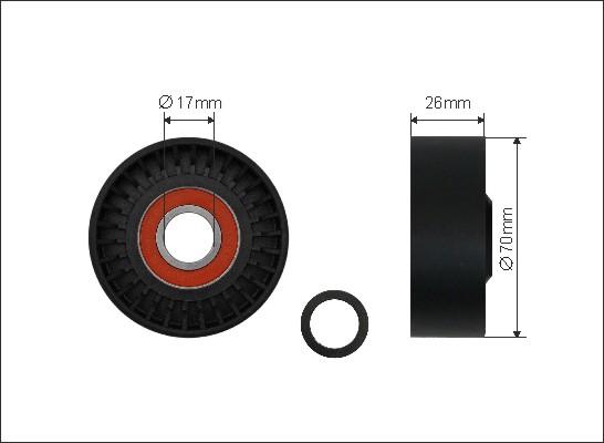 Caffaro 01-90 - Τροχαλία παρέκκλισης, ιμάντας poly-V parts5.com