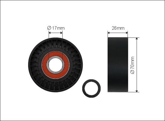 Caffaro 01-97 - Deflection / Guide Pulley, v-ribbed belt parts5.com