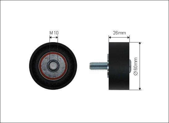 Caffaro 03-04 - Deflection / Guide Pulley, v-ribbed belt parts5.com