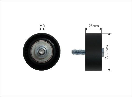 Caffaro 03-14 - Vratná / vodiaca kladka rebrovaného klinového remeňa parts5.com